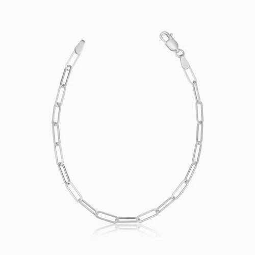 Elegante schakelarmband van wit goud