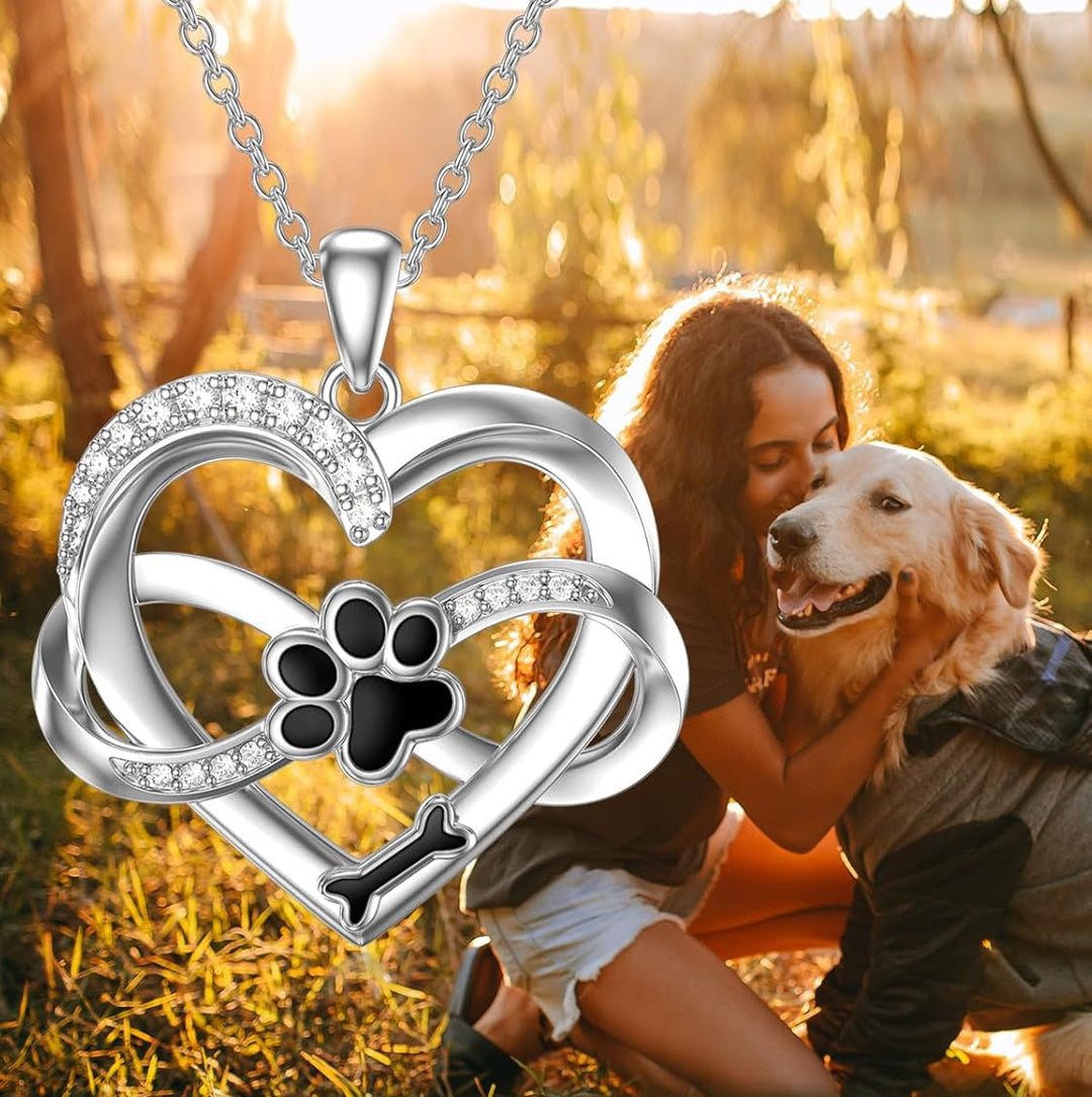 Infinity Hart & Poot Hanger in Sterling Zilver met Zirconia