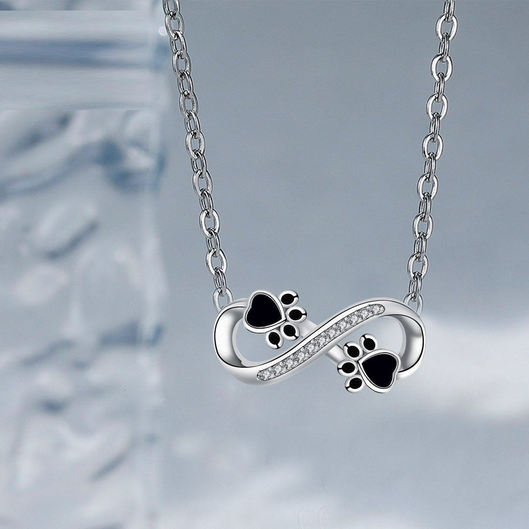 Oneindige Pootafdruk Ketting met Zirkonia
