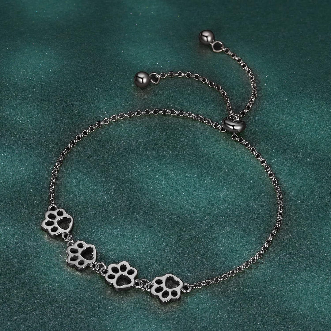 Sterling Zilveren Pootafdruk Armband – Verstelbare Pasvorm