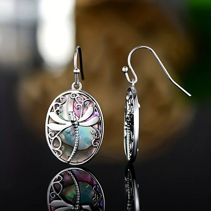 Abalone Schelp Libelle Oorbellen – Symbool van Vernieuwing & Gratie