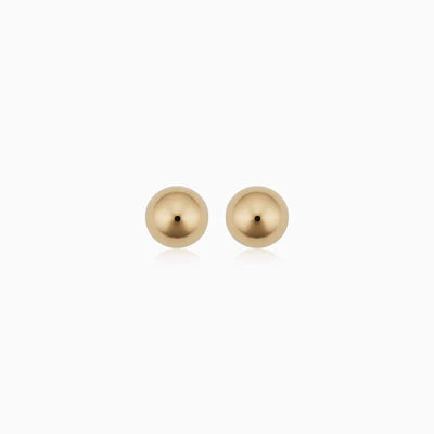 Elegante witte gouden oorbellen met subtiele balvorm