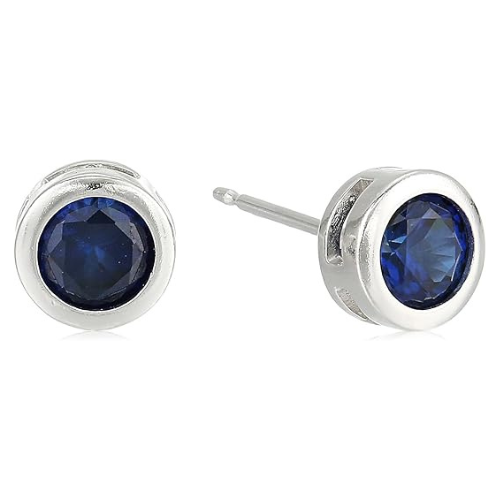 Elegante oorbellen van wit goud met saffier zetting
