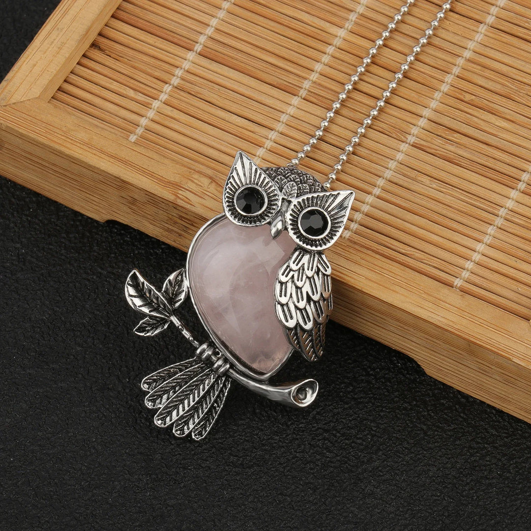 Kristallen Uil Wijze Hanger Ketting