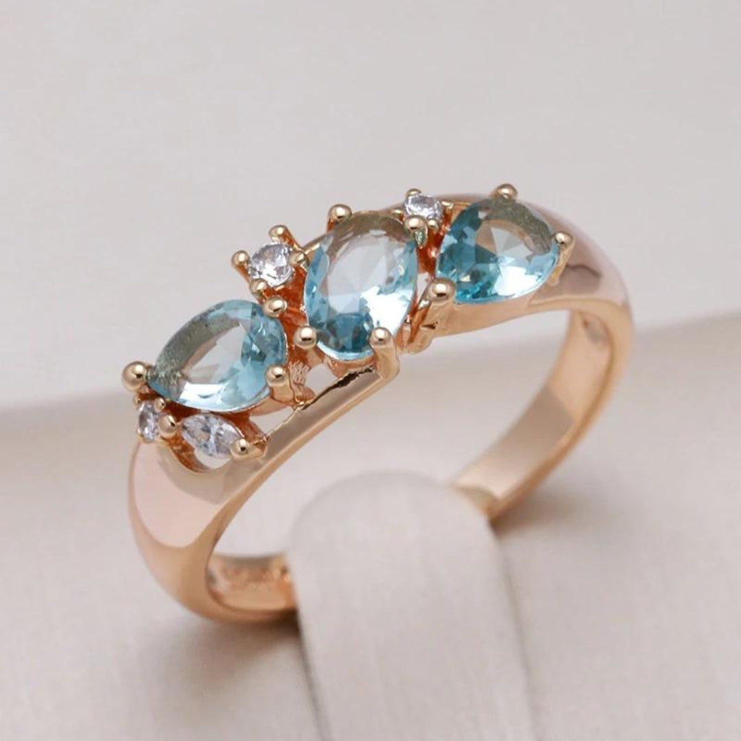 Vintage zirkonia ring in elegant goud