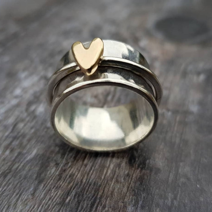 Elegante zilveren ring met hartje