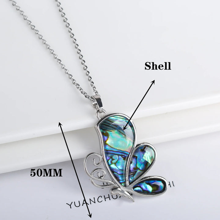 Natuurlijk Schelp Vlinder Hanger Ketting