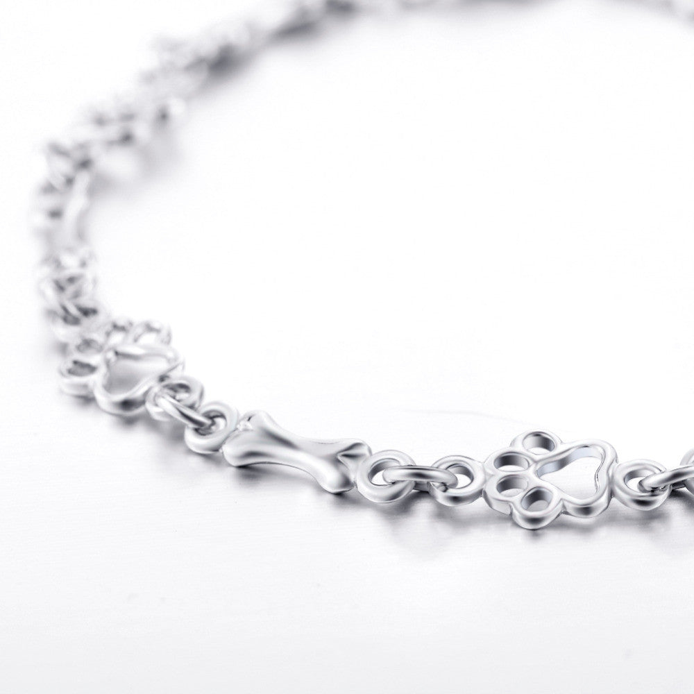 Beperkte Editie Pure Zilveren Hondenpoot en Bot Bedels Armband
