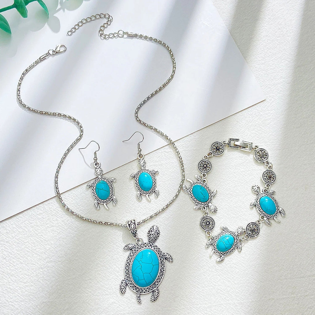 Turquoise Schildpad Sieradenset