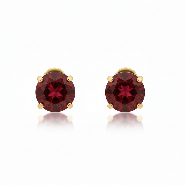 Elegante gouden oorbellen met ronde zirkonia
