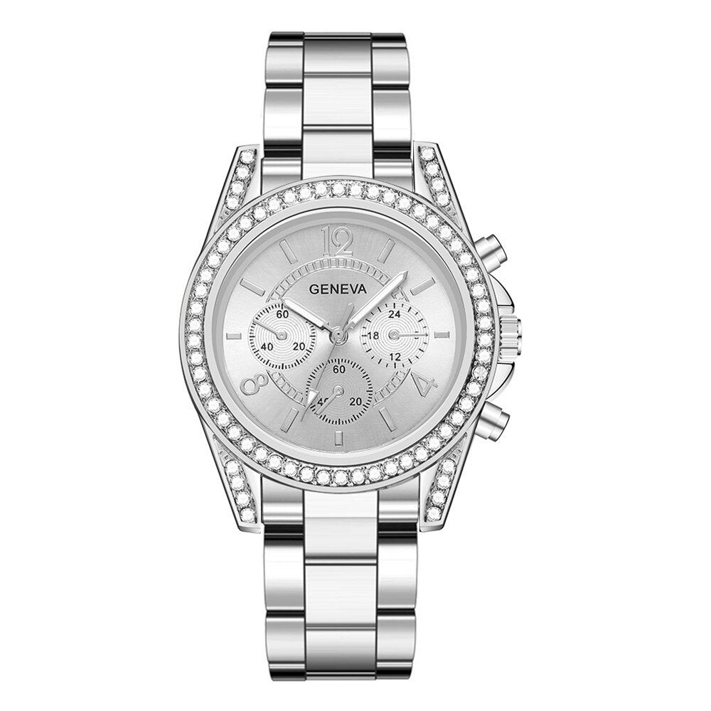 Elegante gouden horloge met subtiele parel