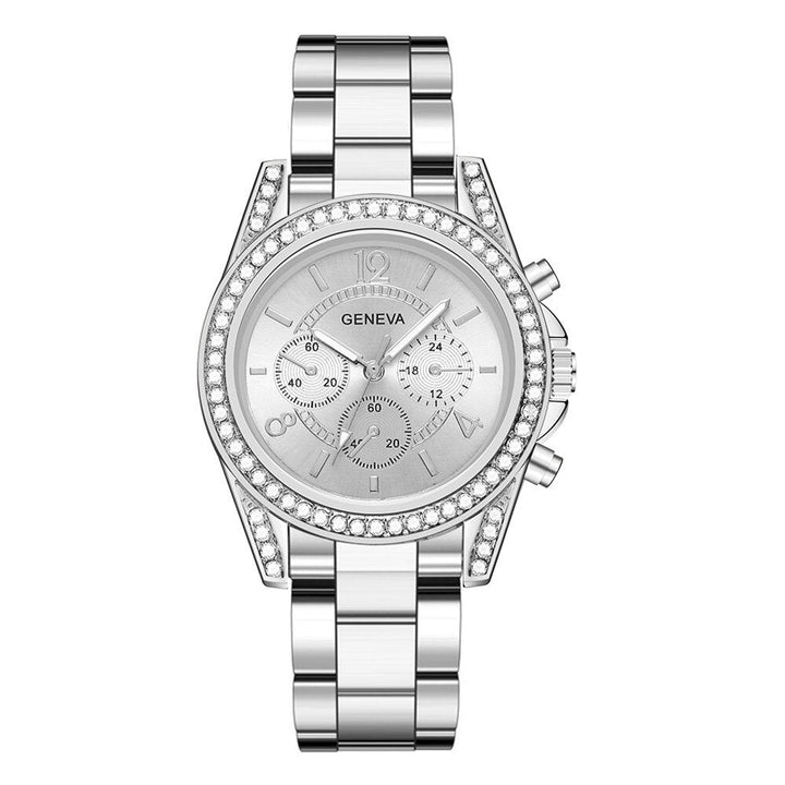 Elegante gouden horloge met subtiele parel