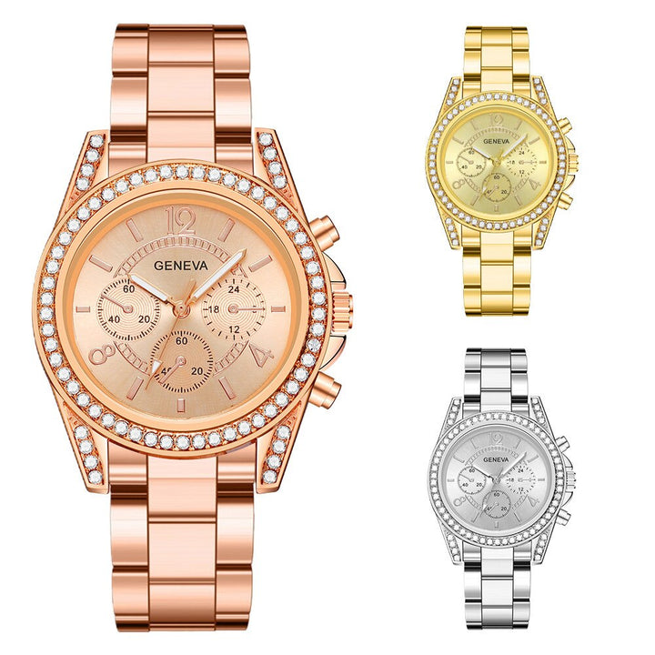 Elegante gouden horloge met subtiele parel