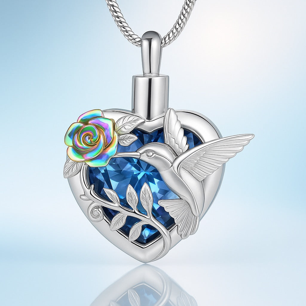 Kolibrie Hart Urn Ketting