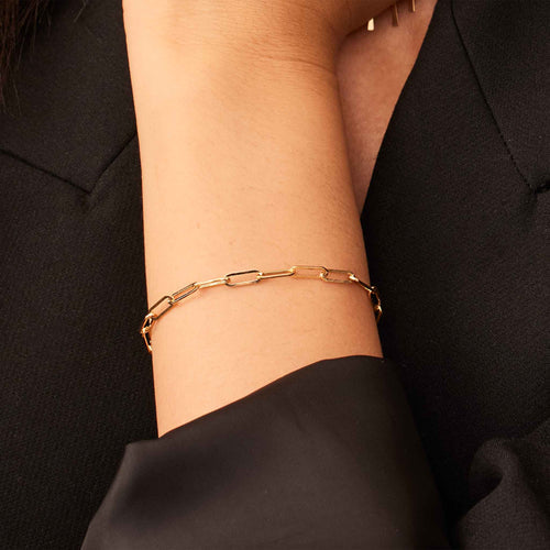 Elegante schakelarmband van wit goud