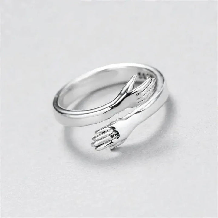 Verfijnde zilveren ring met verstelbare band