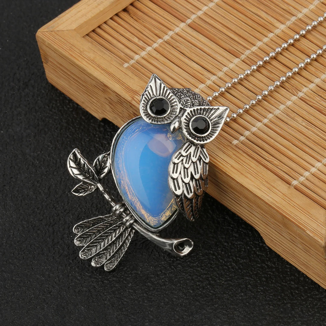 Kristallen Uil Wijze Hanger Ketting