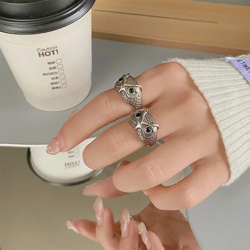 Sterling Zilveren Uil Ring