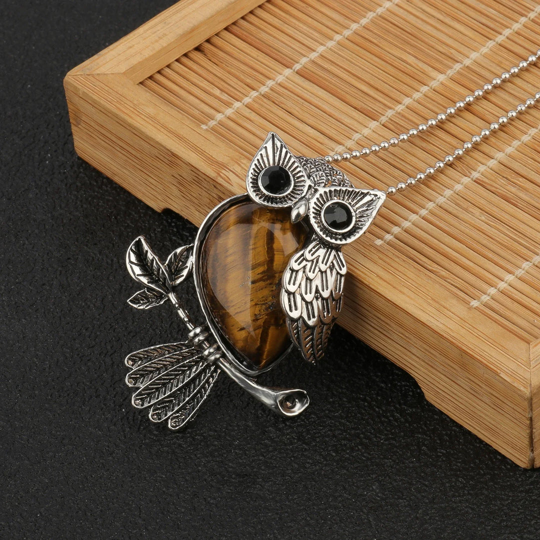 Kristallen Uil Wijze Hanger Ketting