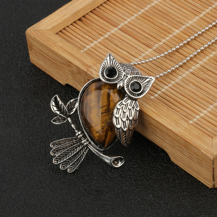 Kristallen Uil Wijze Hanger Ketting