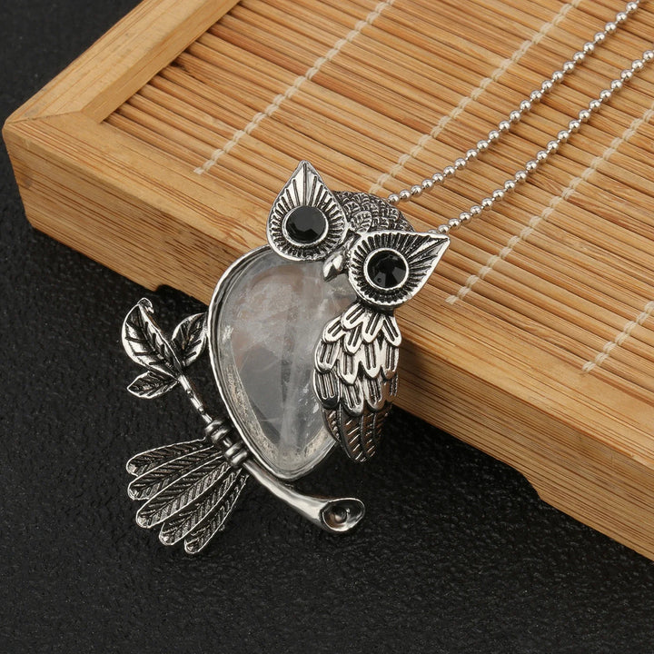 Kristallen Uil Wijze Hanger Ketting