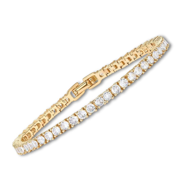 Elegante witgouden tennisarmband met verfijnde glans
