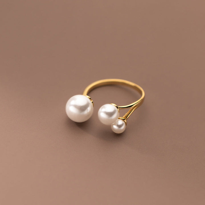 Elegante zoetwaterparel ring met verfijnde driehoekige vorm