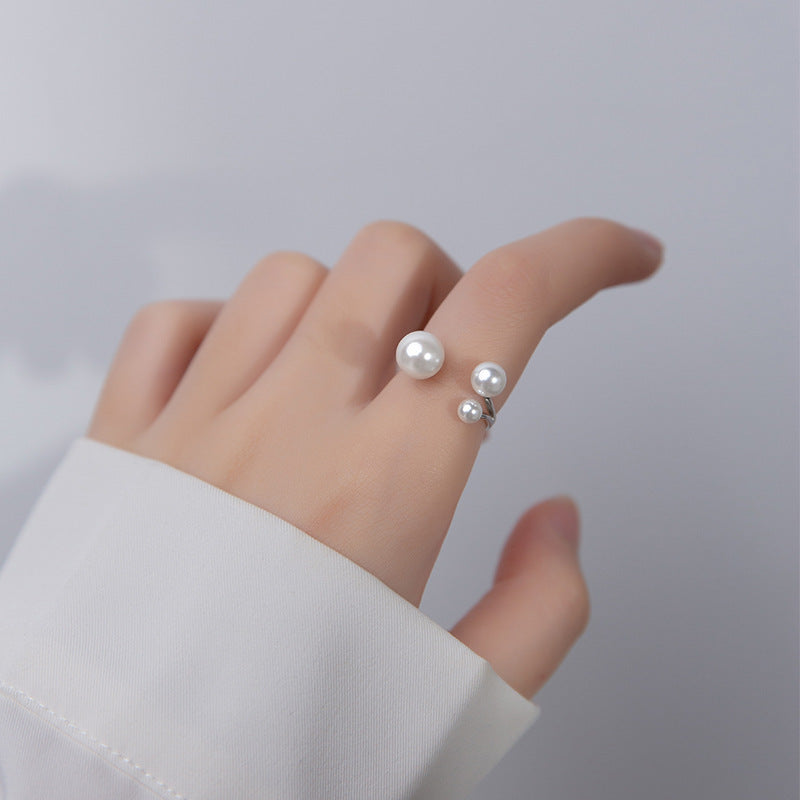 Elegante zoetwaterparel ring met verfijnde driehoekige vorm