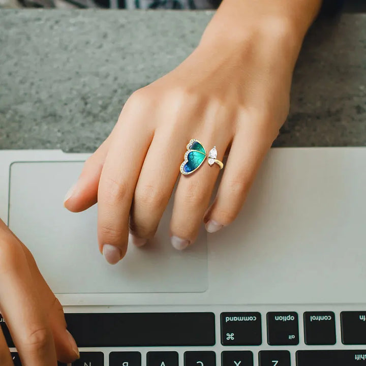 Blauwe Vlinder Dromen Ring