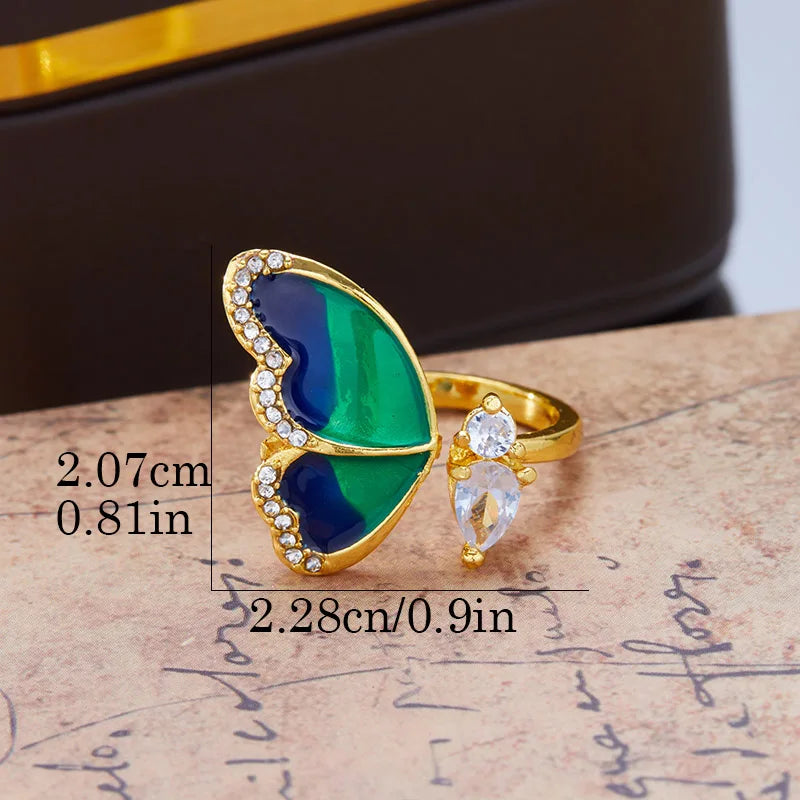 Blauwe Vlinder Dromen Ring