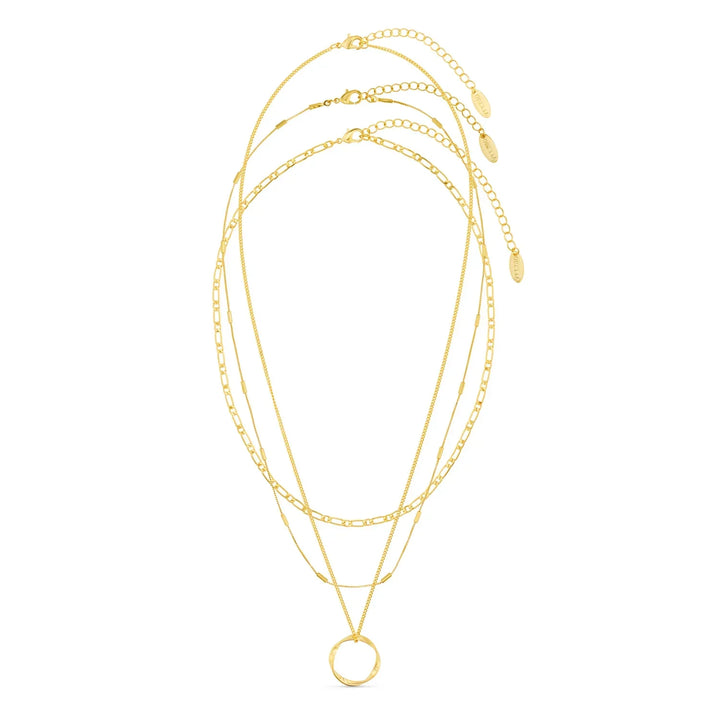 Elegante open cirkel ketting van wit goud