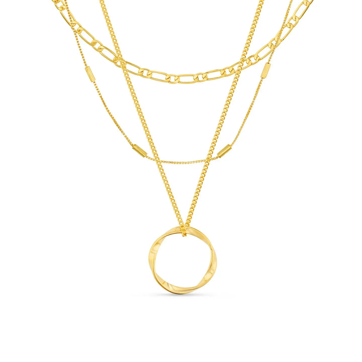 Elegante open cirkel ketting van wit goud