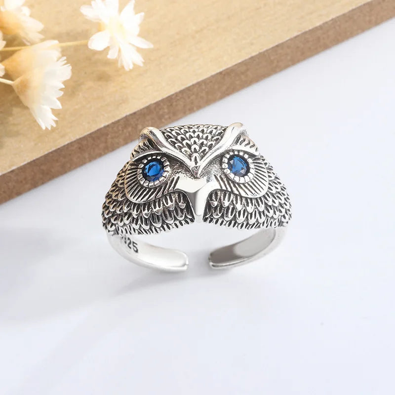 Sterling Zilveren Uil Ring