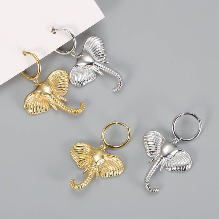 Olifant Charm Hoepel Oorbellen