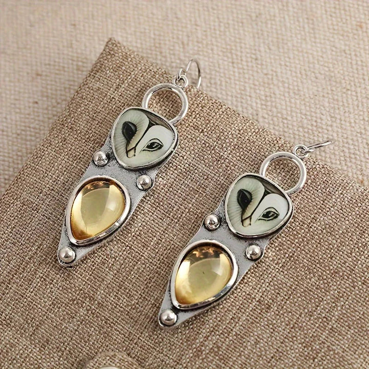 Boho Uil Dangle Oorbellen - Nikkelvrij voor Gevoelige Oren