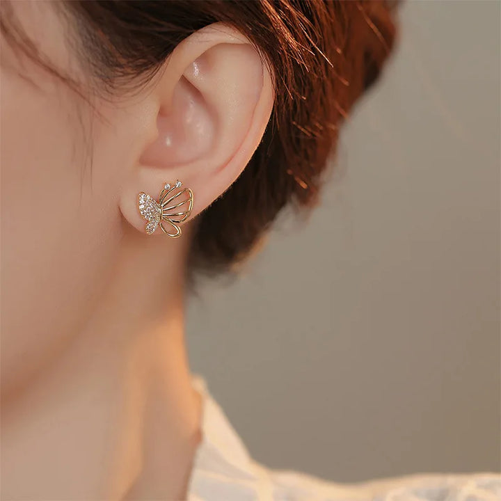 Elegante Zirkonia Vlinder Stud Oorbellen