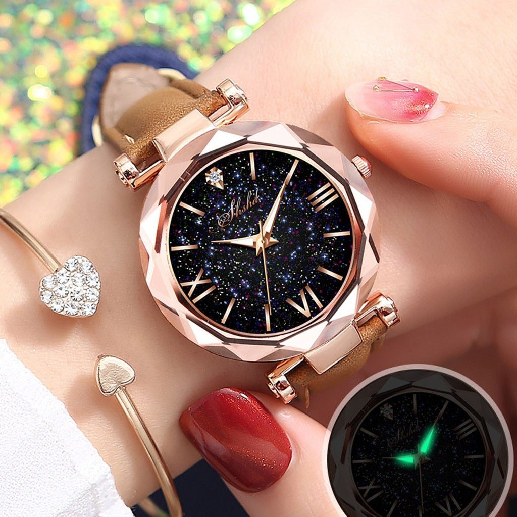 Trendy roségouden horloge