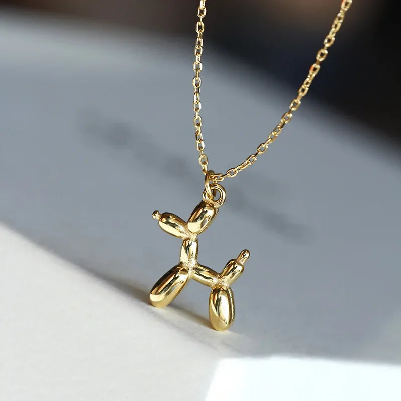 Gouden Ballon Hond Hanger Ketting