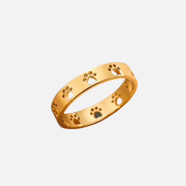 Gouden Pootafdrukring – Roestvrij Staal