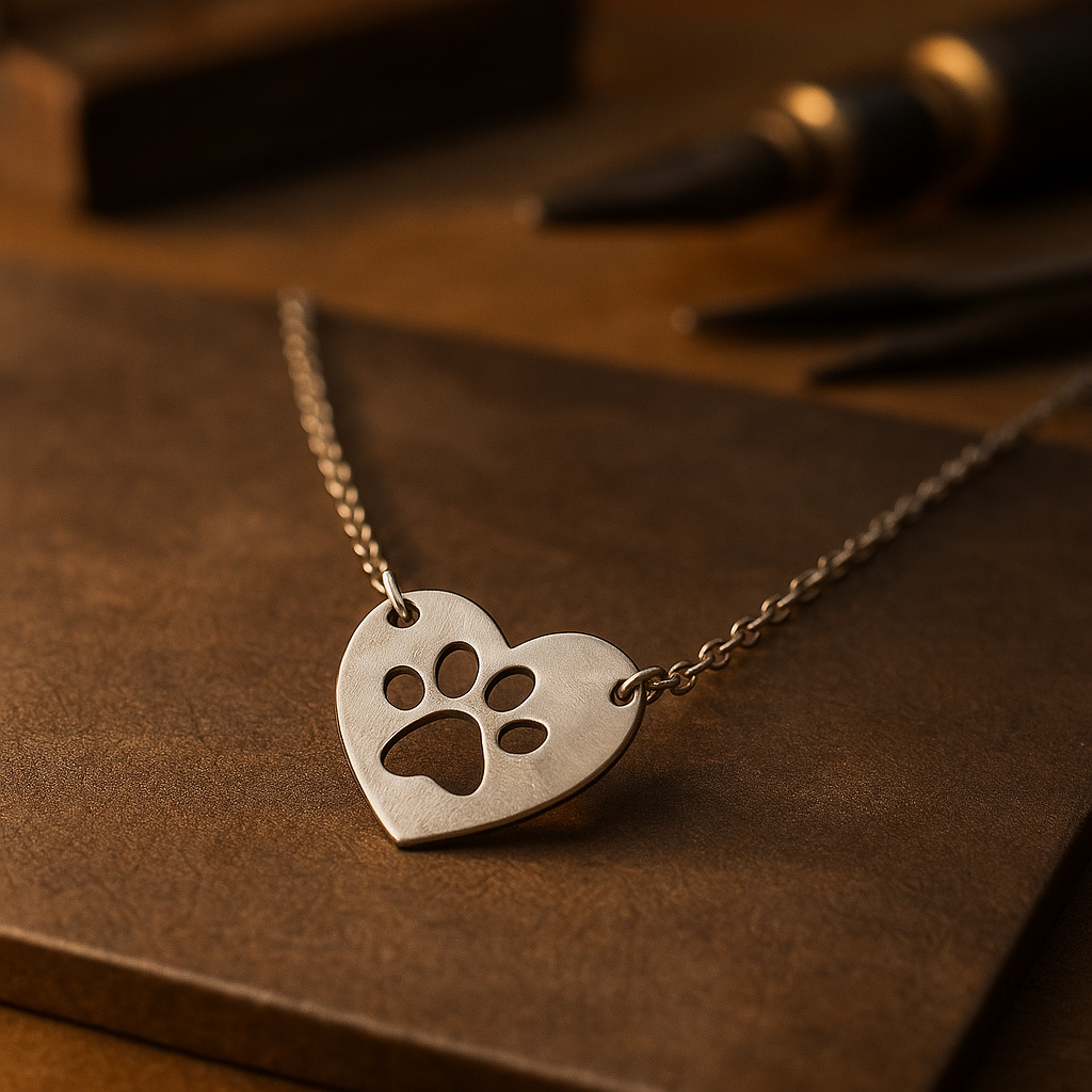 Zilveren Hart & Poot Hanger Ketting
