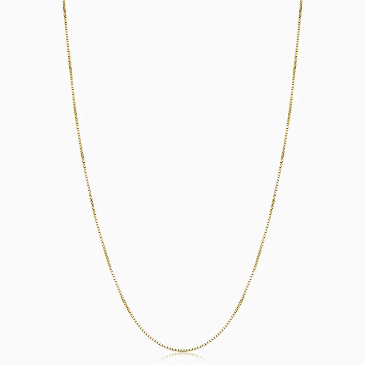 Eenvoudige gouden boxketting met verfijnde afwerking