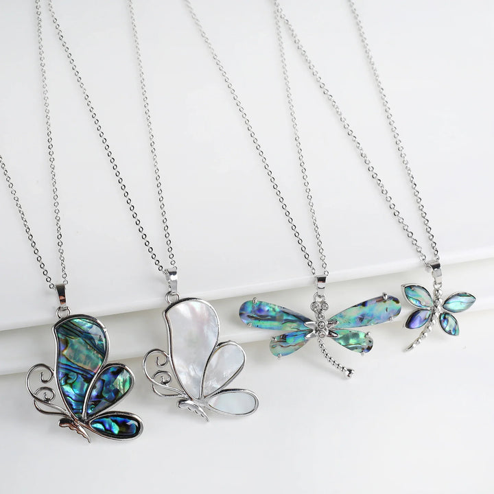 Natuurlijk Schelp Vlinder Hanger Ketting
