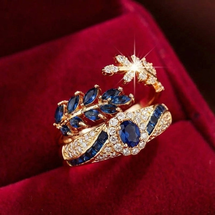 Elegante gouden ringenset met verfijnde details