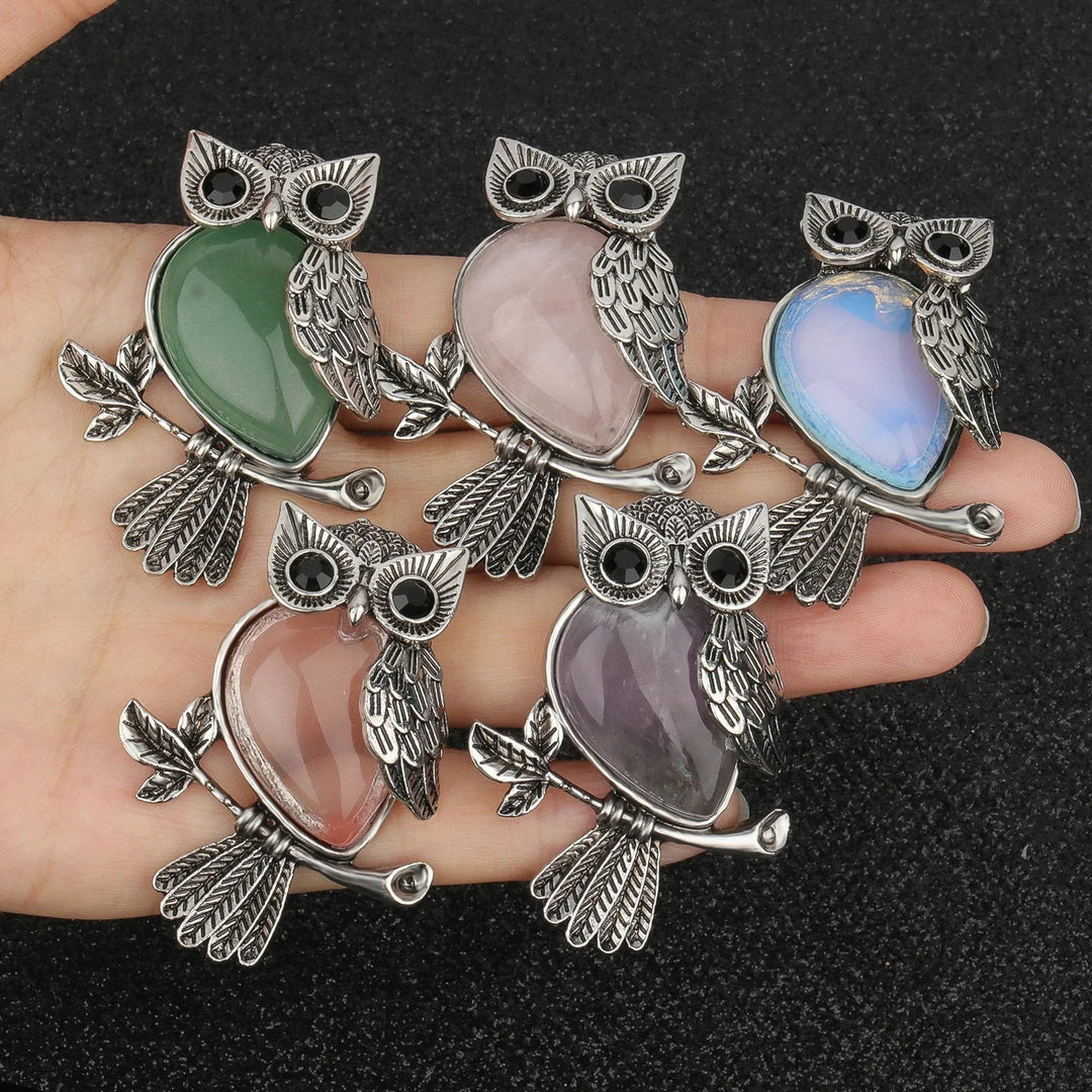 Kristallen Uil Wijze Hanger Ketting