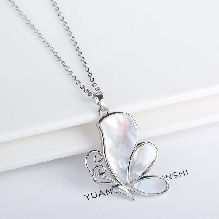 Natuurlijk Schelp Vlinder Hanger Ketting