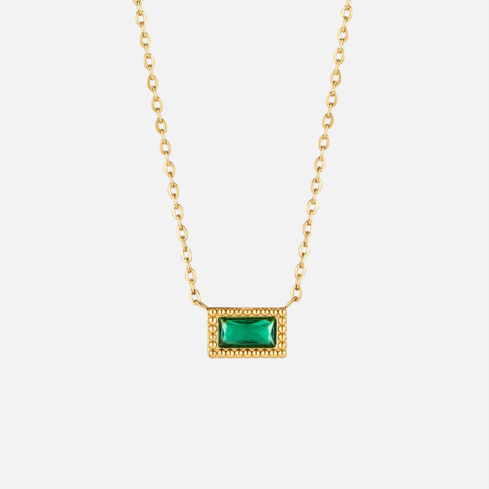 Baguette Geboortesteen Ketting.