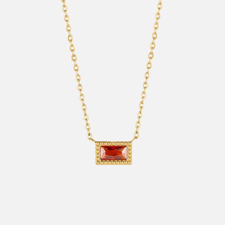 Baguette Geboortesteen Ketting.