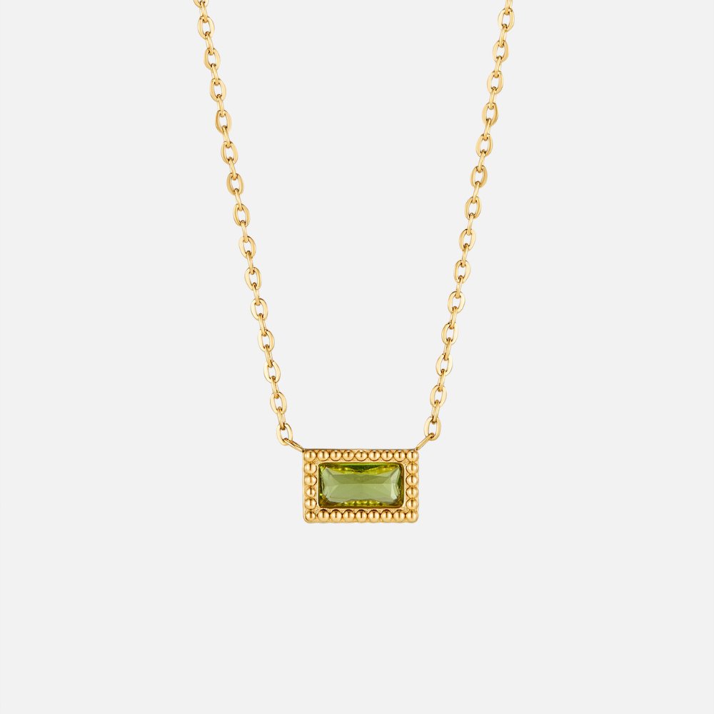 Baguette Geboortesteen Ketting.