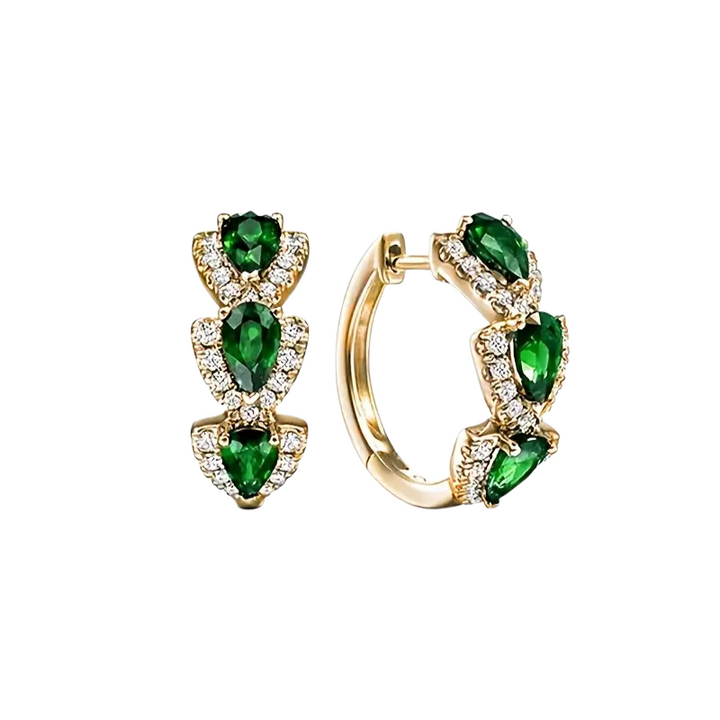 Elegante gouden oorbellen met subtiele zirkonia details