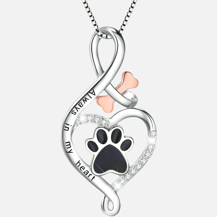 Lucky Paw-hanger met Hart, Bot & Oneindigheid – “Altijd in Mijn Hart” Hanger